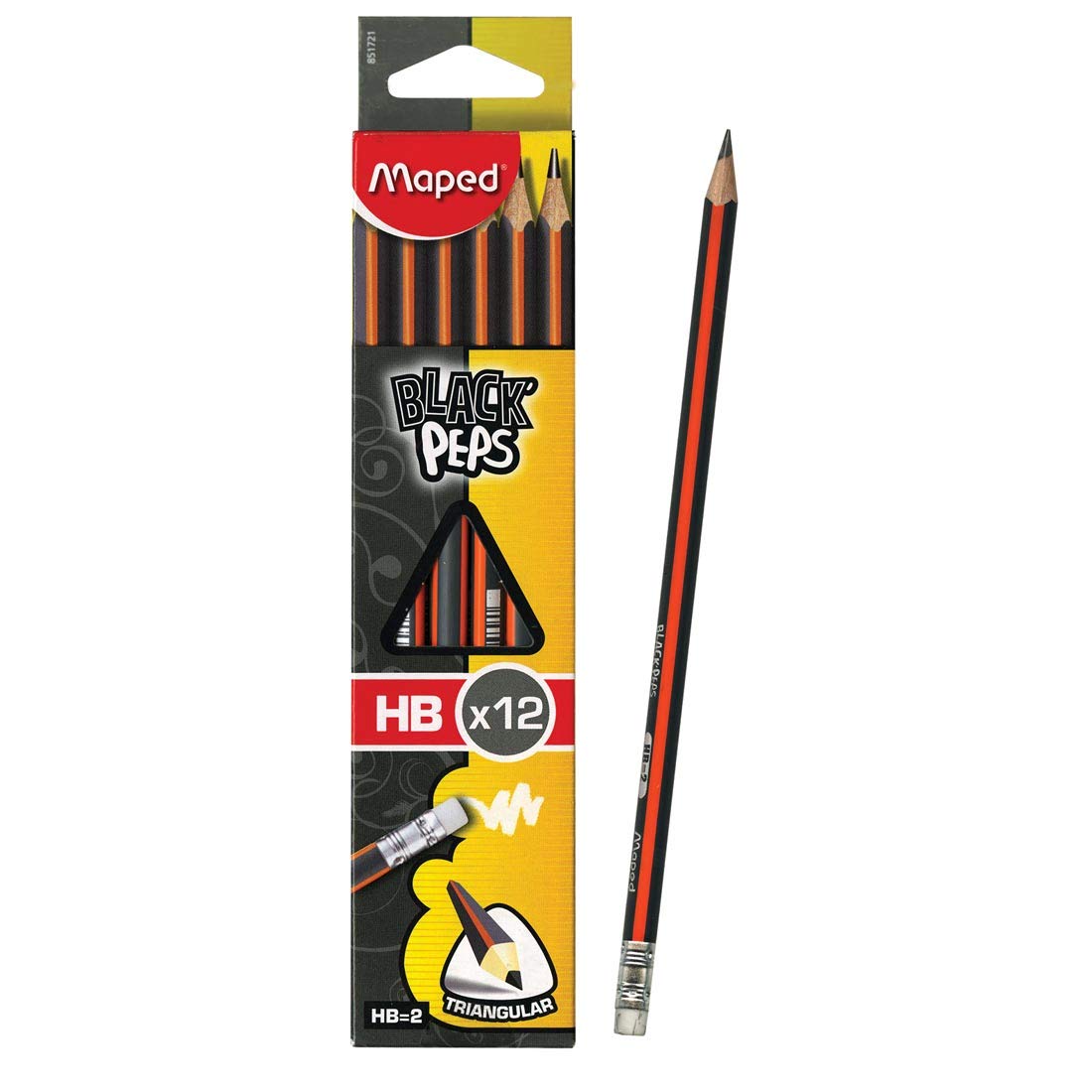 أقلام رصاص مابد خشبي مخطط Maped-850021 HB